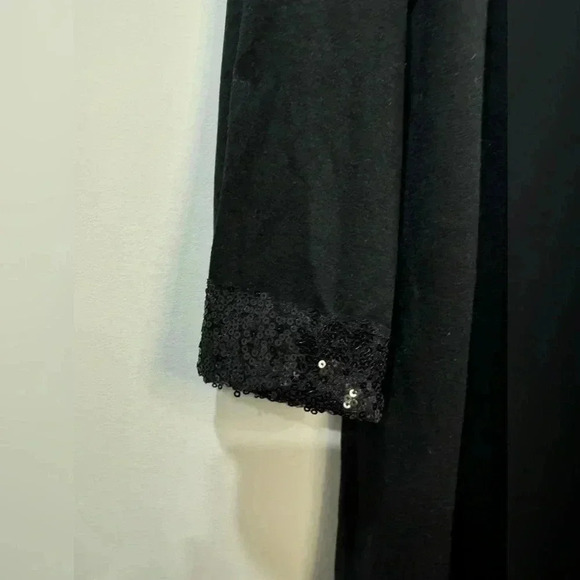Black Sequin Open Front Cardigan - Park & Main - Size 2X - Picture 6 of 8